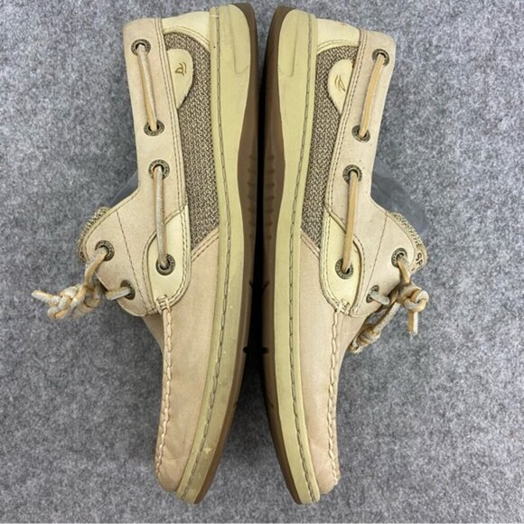 Sperry Top Sider Tan & Cream Leather Classic Boat Shoes Women’s Size 8.5 - Picture 9 of 15